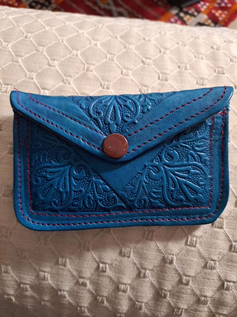 Handmade Moroccan Leather Purse Small Multicolours