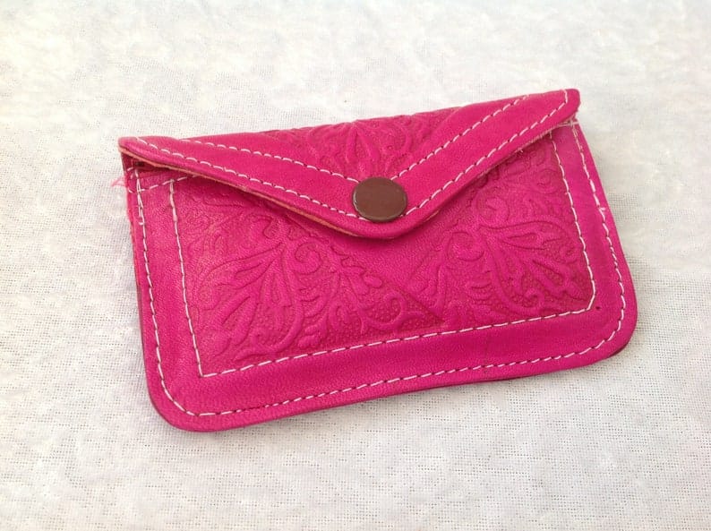Handmade Moroccan Leather Purse Small Multicolours