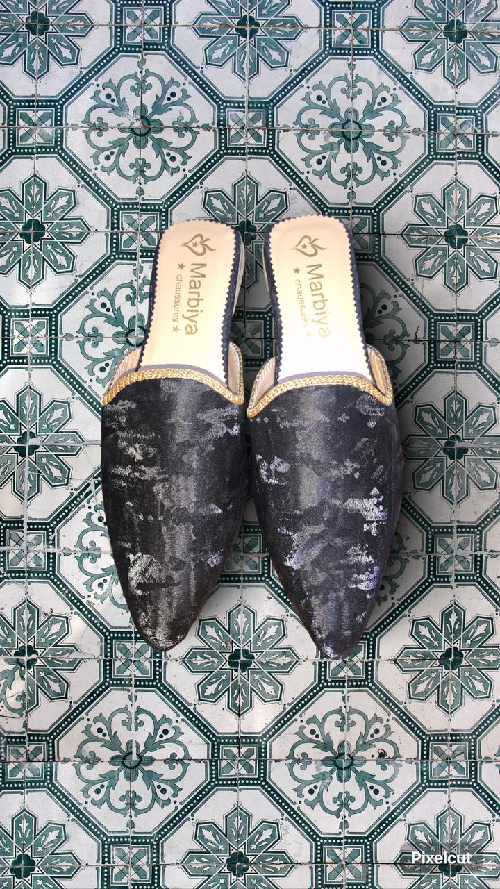 Luxury Moroccan Velvet Babouche – Handmade Artisan Slippers