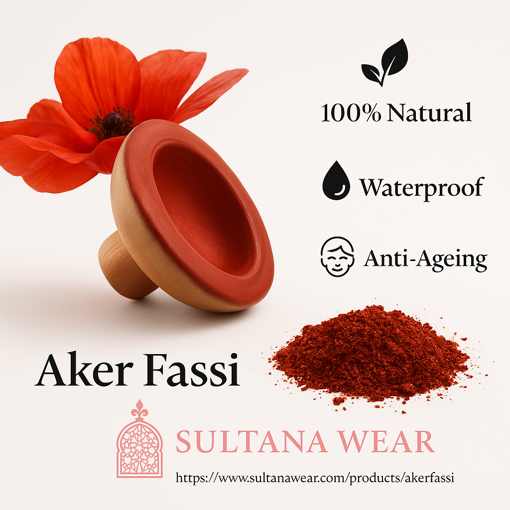 Set Of 3, Handmade Moroccan Aker Fassi Lip Lipsticks in Clay Pots - Natural Lip & Cheek Tint