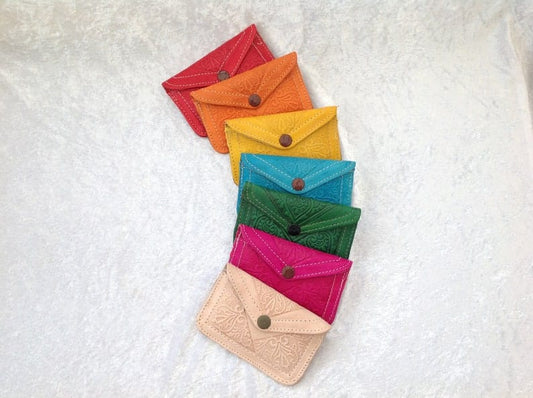 Handmade Moroccan Leather Purse Small Multicolours