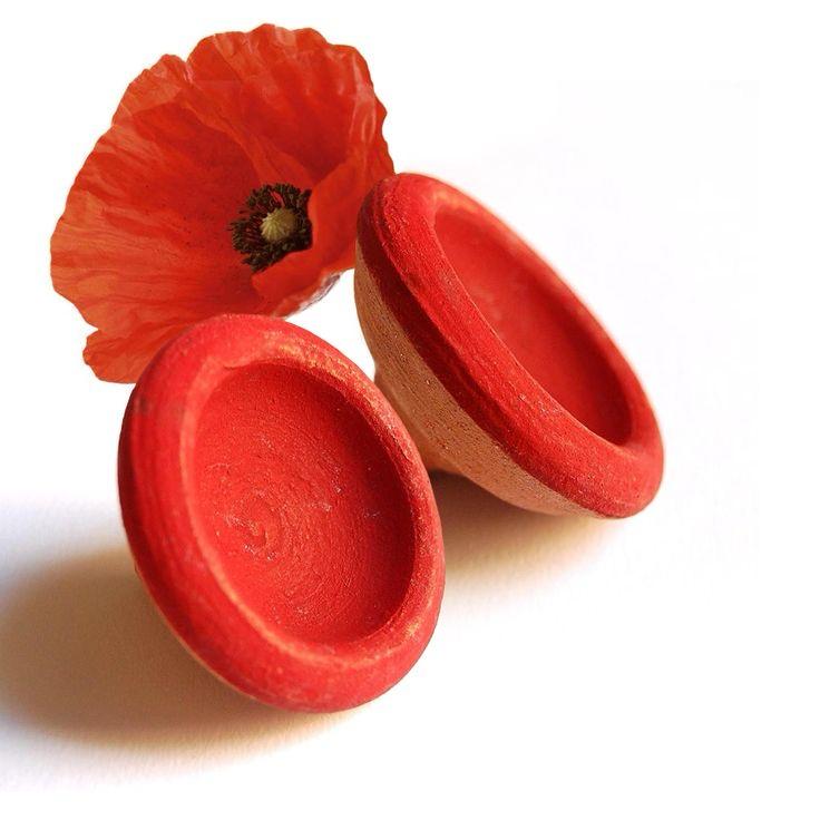 Set Of 3, Handmade Moroccan Aker Fassi Lip Lipsticks in Clay Pots - Natural Lip & Cheek Tint