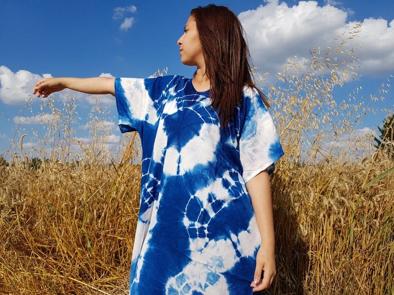 Moroccan Royal Blue Caftan for summer maxi dress